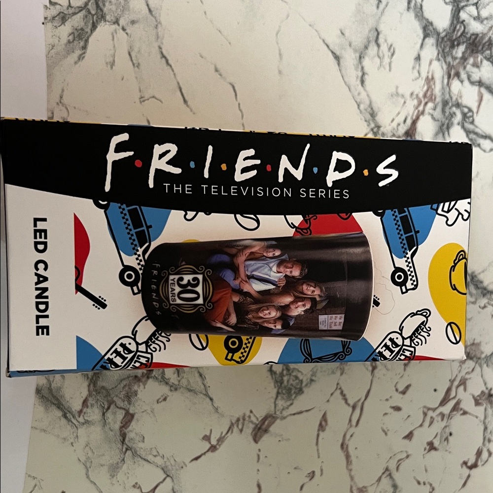 FRIENDS LED Candle with Black and Blue Design